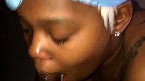 I love sucking his big black cock. It feels so good in my mouth.