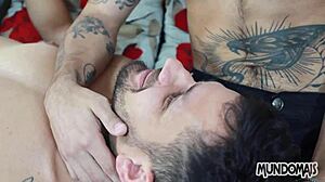 I putted on a show for our masturbating friend with big cock blowjob