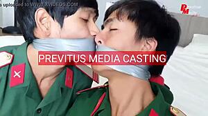 Police and Soldier Tricked Into Steamy Gay Sex During Casting Session