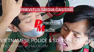 Police and Soldier Tricked Into Steamy Gay Sex During Casting Session