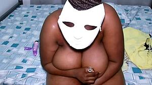 Ebony woman masturbates freaky pussy