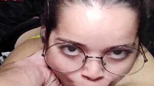 White moon sucks cock for facial