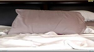 Blonde skinny girl looks attractive