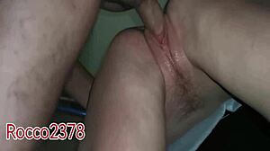 My wife gets drilled until she bleeds, filled with cum overflowing!
