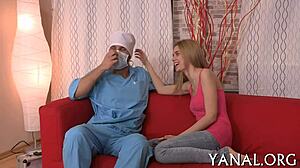 hot russian teen takes hardcore anal pounding in wild scene