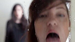 Intriguing spitting fetish in close-up scene