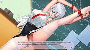 Milf uses toys on her ass and tits in hentai