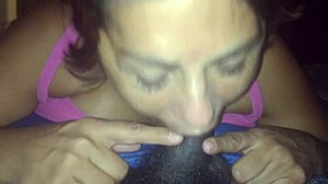 Big Black Cock Cums on BBW Slut's Face