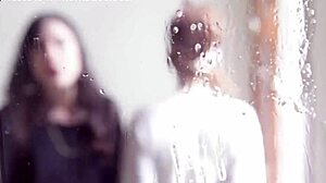 Intriguing spitting fetish in close-up scene