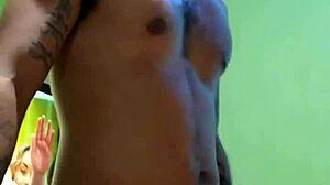 Public shopping bathroom fuck ends in bed.