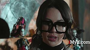 Innocent Boyfriend Tempted by Latina Milf for Stockings Blowjob Threesome