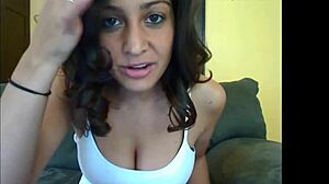 she gives jerk off instructions for a dirty facial. cumshot on her face