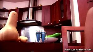 enjoying pleasure and fun with toys and kissing