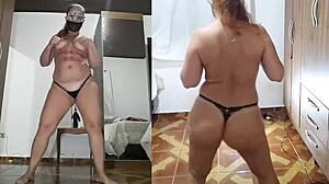 She rips clothes for homemade anal with dildo striptease. POV slut action.