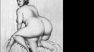 Vintage Erotic Illustration Of Antique Cartoon Hentai