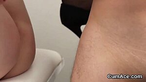 foxy model gets cumshot on face gulping spunk