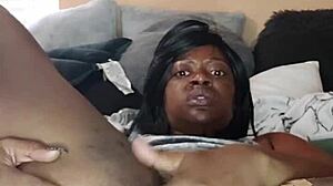 Ebony Naejae Strips And Squirts In Close Up