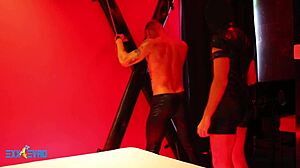 Gay hardcore BDSM with a submissive twink and his slave