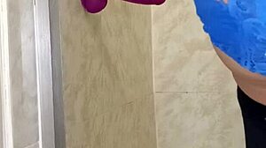 Latina Babe Screams While Fucking Dildo in Bathroom!