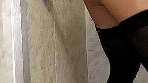 Latina Babe Screams While Fucking Dildo in Bathroom!