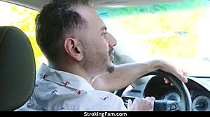 My stepdaughter wants a convertible, says the brunette Latina in cumshot blowjob