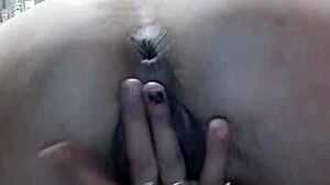 fucked her pussy and anal close up with toys to orgasm