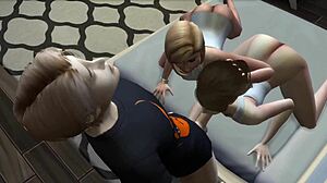 Intense alien monster fucks her hard in the bath