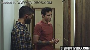 hot guy takes ex-con's big cock bareback, rimjob to anal