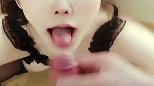 Goddess chokes on rough deepthroat blowjob