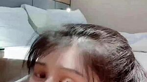 Goddess chokes on rough deepthroat blowjob