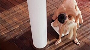 thin beautiful blonde fucked on pole?