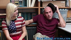 Teen Thief Caught Giving Blowjob and Handjob Gets Facial Cumshot in Reality Amateur Video