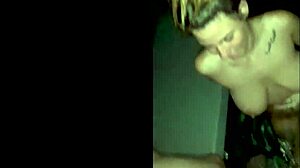 Late night college hookup turns into a sensual threesome with a bodybuilder, big natural tits bouncing in amateur pickup sex