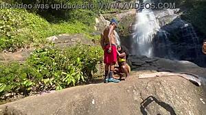 i and my friend took the hot black girl to the waterfall and fucked her