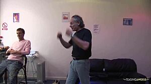 Three Guys Bang Two Brunette Sluts On Couch Hard