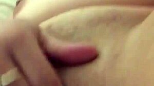 Vibrator Teasing Dry Pussy Lips During Masturbation