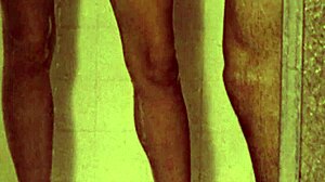 Vintage retro fantasy featuring hairy antique step sister in neutral scenarios