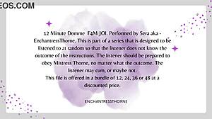 Domme in femdom session gives JOI to achieve orgasm