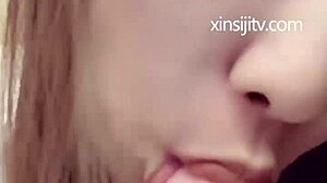 asian beauty pleasures herself alone