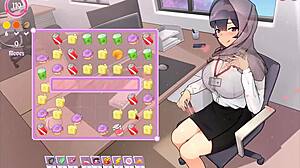 my boss reveals perfect cleavage and teases me in tsundere milf hentai game