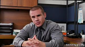 bodybuilder bareback gay sex on first day at work