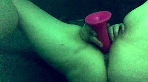 Wet Amateur Teen Fucks and Rides Dildo Hard