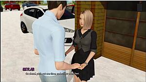 ripples gameplay part 5 - skinny brunette in lingerie gets clothes ripped