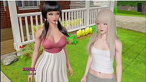 ripples gameplay part 5 - skinny brunette in lingerie gets clothes ripped