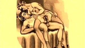 vintage erotic cartoon illustration