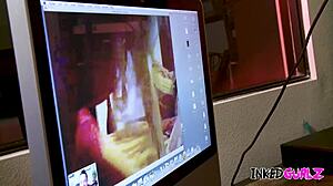 Inked up babes – Chloe Conrad gets a big cock