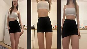 Sexy dance show girl performs on webcam