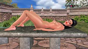 Animated 3D Cartoon Porn Video of Cute Indian Girl Laying Down and Masturbating Using Carrot