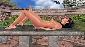 Animated 3D Cartoon Porn Video of Cute Indian Girl Laying Down and Masturbating Using Carrot