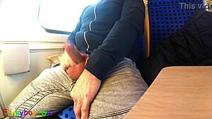 Spontaneous Gay Jerk Off With Big Cumshot On Train